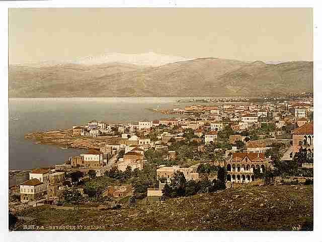 Vintage General view with Lebanon in the distance Beyrout A4 Photo Print