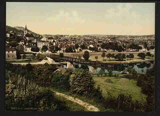 Vintage General view with the Doubs Besançon A4 Photo Print