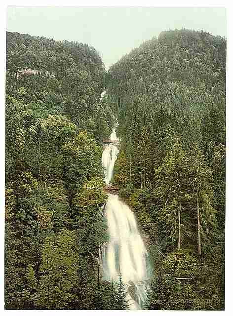 Vintage Giessbach Cascade Bernese Oberland A4 Photo Print