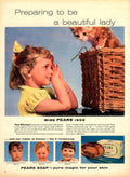 Vintage Girl Kittens 1950s Vintage Retro Advert Poster