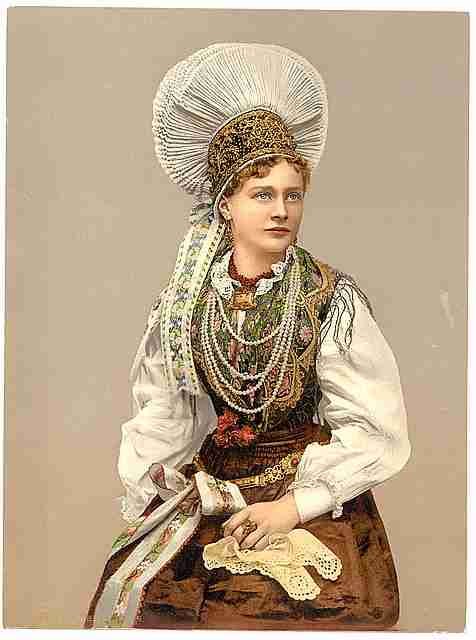 Vintage Girls in native costume II Carniola A4 Photo Print
