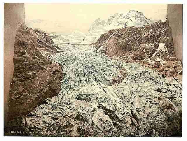 Vintage Glacier Garden II Lucerne A4 Photo Print
