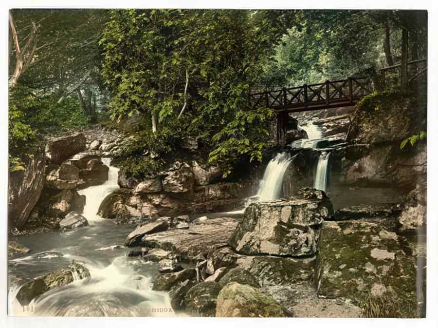 Vintage Glen Lyn Falls And Upper Bridge Lynton And Lynmouth England A4 Photo Print
