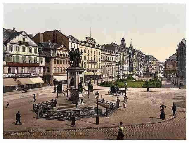 Vintage Goethes Place Frankfort on Main A4 Photo Print