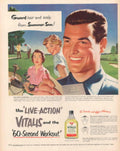 Vintage Golf Vitalis 1950s Vintage Retro Advert Poster
