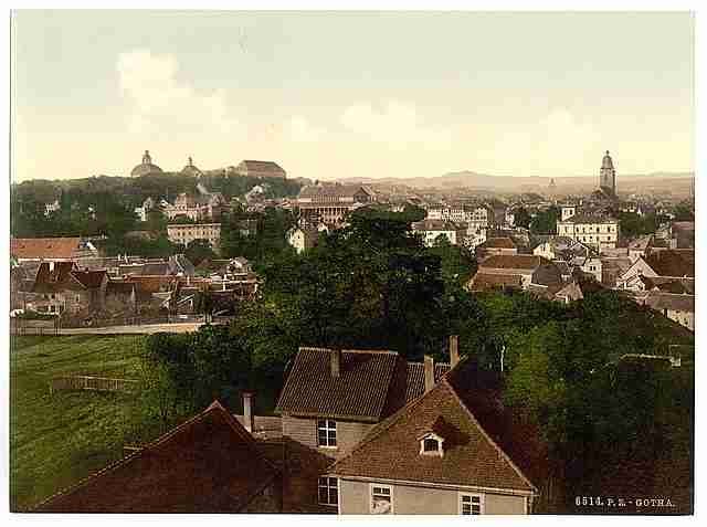 Vintage Gotha with Inselberg Thuringia A4 Photo Print