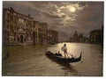 Vintage Grand Canal by moonlight Venice A4 Photo Print