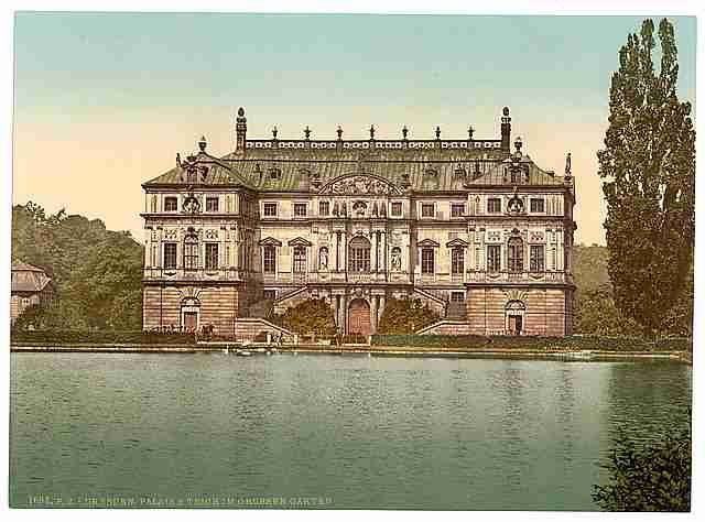 Vintage Grand Garden Altstadt Dresden Saxony A4 Photo Print