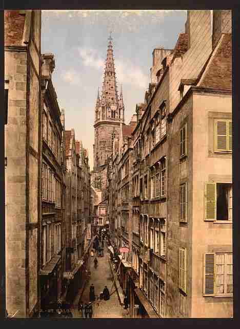 Vintage Grand Street St Malo A4 Photo Print