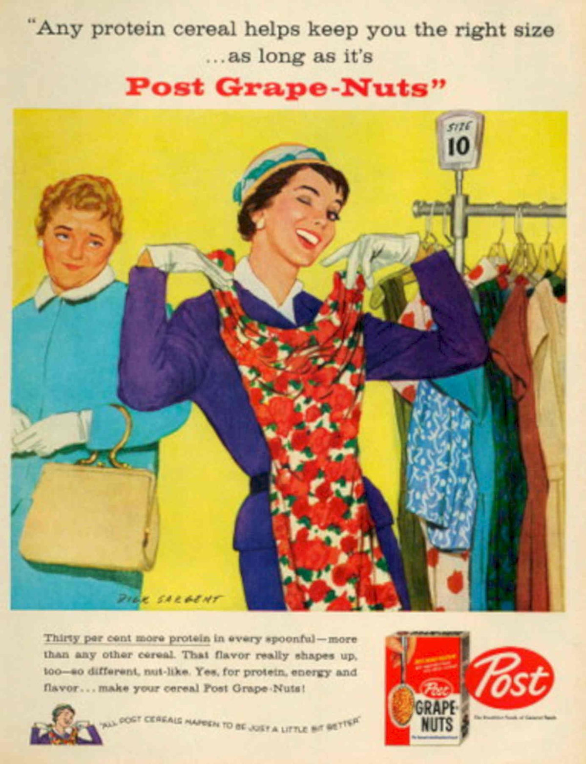 Vintage Grape Nuts 1950s Vintage Retro Advert Poster
