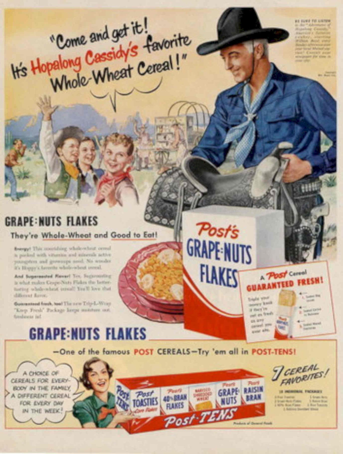 Vintage Grape Nuts 2 1950s Vintage Retro Advert Poster