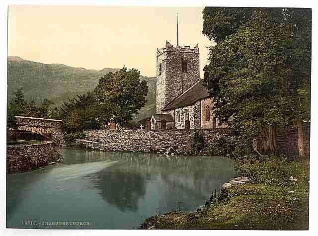 Vintage Grasmere Church Lake District A4 Photo Print