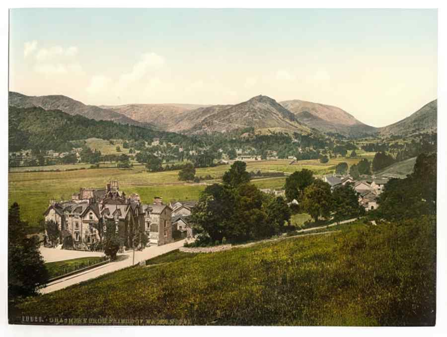 Vintage Grasmere From Prince Of Wales Hotel Lake District England A4 Photo Print