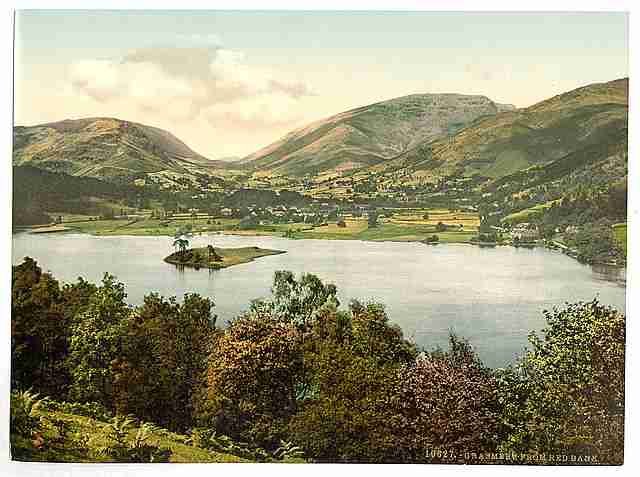 Vintage Grasmere from Red Bank Lake District A4 Photo Print