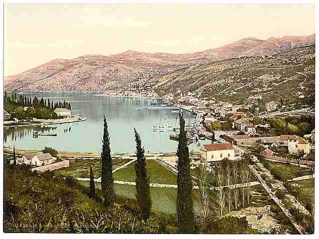 Vintage Gravosa the harbor Dalmatia A4 Photo Print