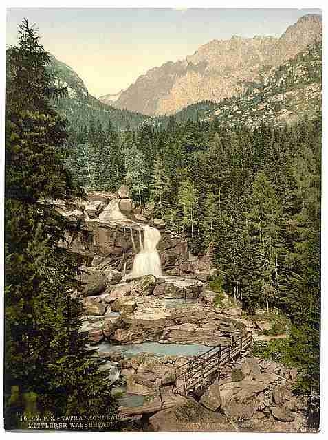 Vintage Great Kohlbach Middle Waterfall Tatra A4 Photo Print