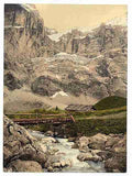 Vintage Great Scheidegg and glacier Bernese Oberland A4 Photo Print