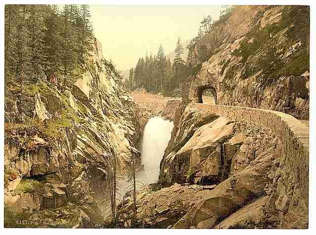 Vintage Grimselstrasse Handegg Falls I Bernese Oberland A4 Photo Print