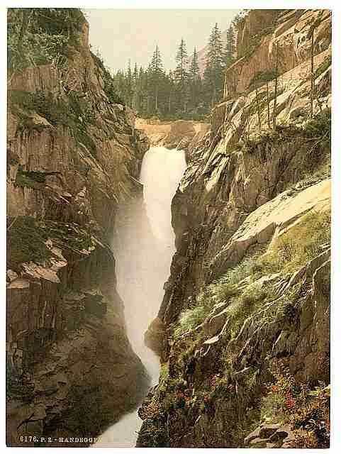 Vintage Grimselstrasse Handegg Falls II Bernese Oberland A4 Photo Print