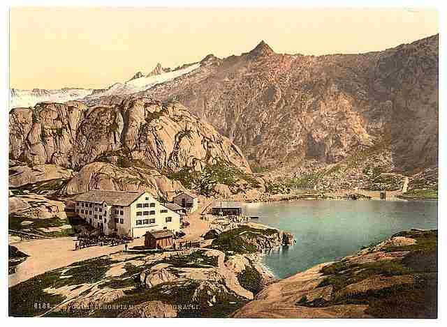 Vintage Grimselstrasse the hospice Bernese Oberland A4 Photo Print