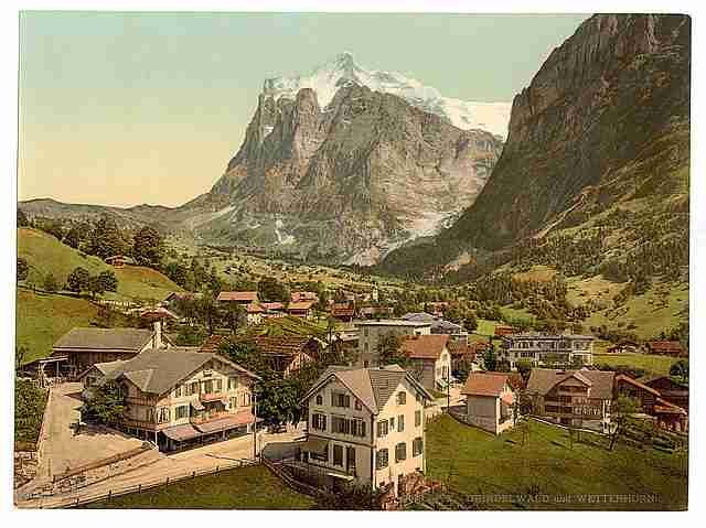 Vintage Grindelwald Bernese Oberland A4 Photo Print