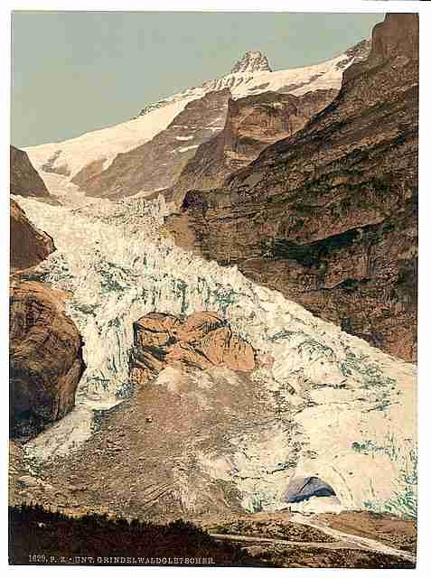 Vintage Grindelwald Glacier Bernes Oberland A4 Photo Print