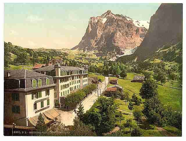 Vintage Grindelwald Hotel Eiger Bernese Oberland A4 Photo Print
