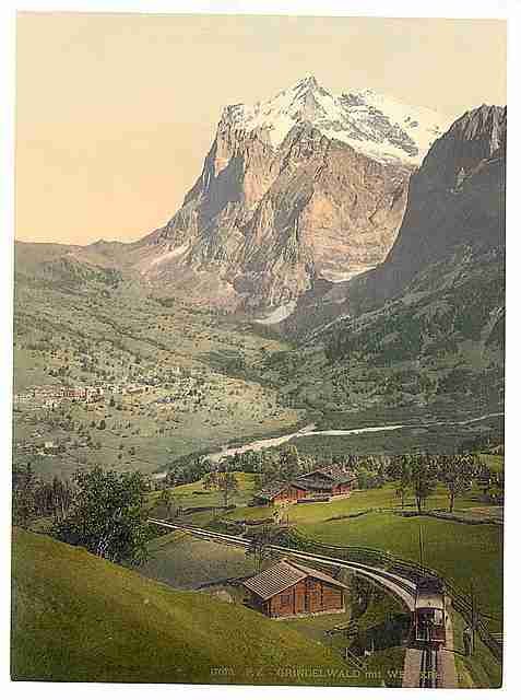 Vintage Grindelwald I Bernese Oberland A4 Photo Print