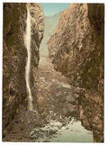 Vintage Grindelwald grotto with waterfall Bernese Oberland A4 Photo Print