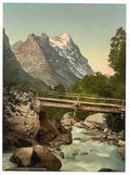 Vintage Grindelwald with Eiger Bernese Oberland A4 Photo Print