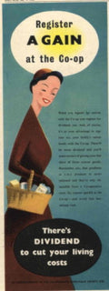 Vintage Grocery Coop 1940s Vintage Retro Advert Poster