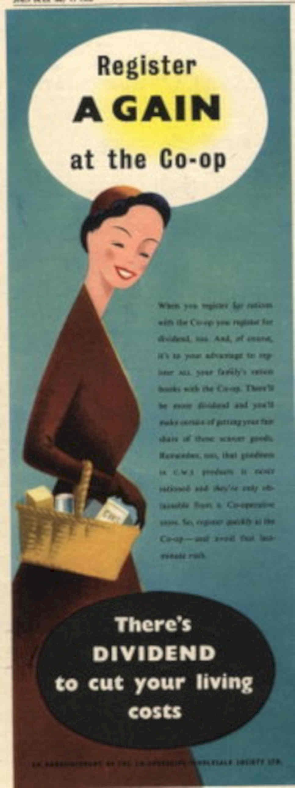 Vintage Grocery Coop 1940s Vintage Retro Advert Poster