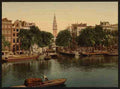 Vintage Groen Burgwal canal Amsterdam A4 Photo Print
