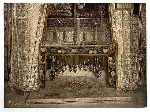 Vintage Grotto of the Nativity Bethlehem A4 Photo Print