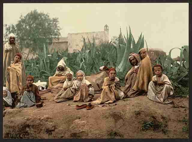 Vintage Group of Arabs Algiers A4 Photo Print