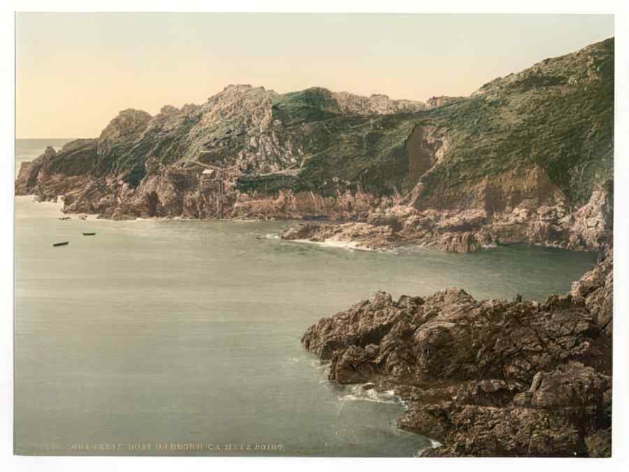 Vintage Guernsey Boat Harbor La Maye Point Channel Islands England A4 Photo Print