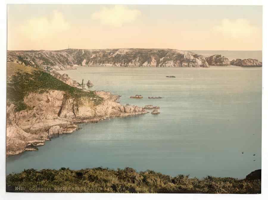 Vintage Guernsey Moulin Huet Bay And Saints Bay Channel Islands England A4 Photo Print