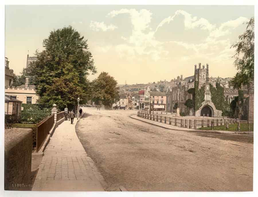 Vintage Guildhall Square Tavistock England A4 Photo Print