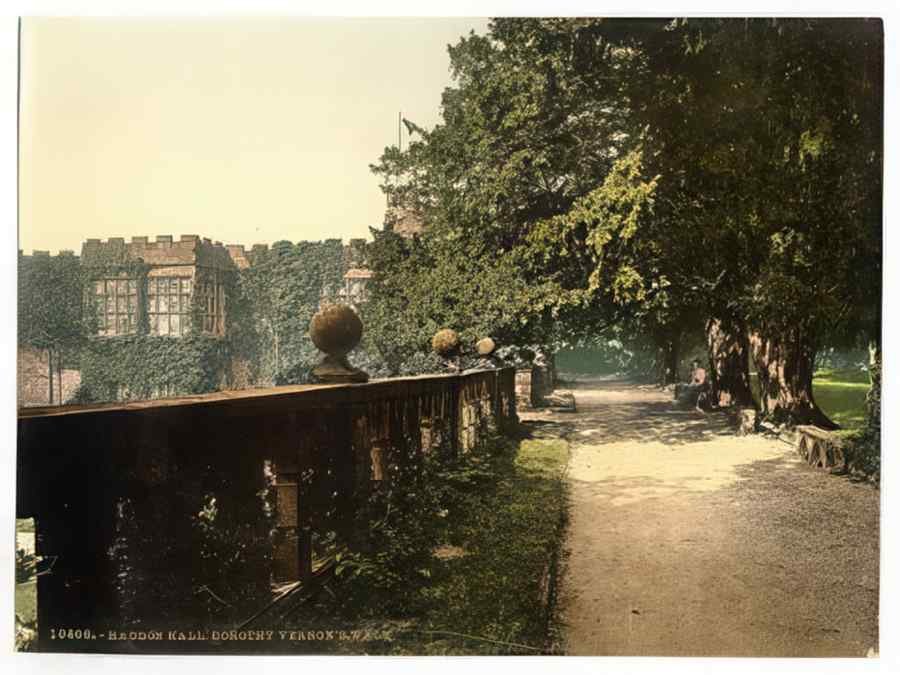 Vintage Haddon Hall Dorothy Vernons Walk Derbyshire England A4 Photo Print