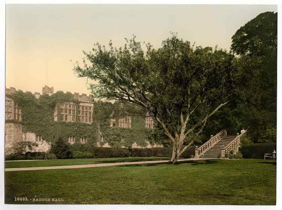 Vintage Haddon Hall From The Terrace Derbyshire England A4 Photo Print