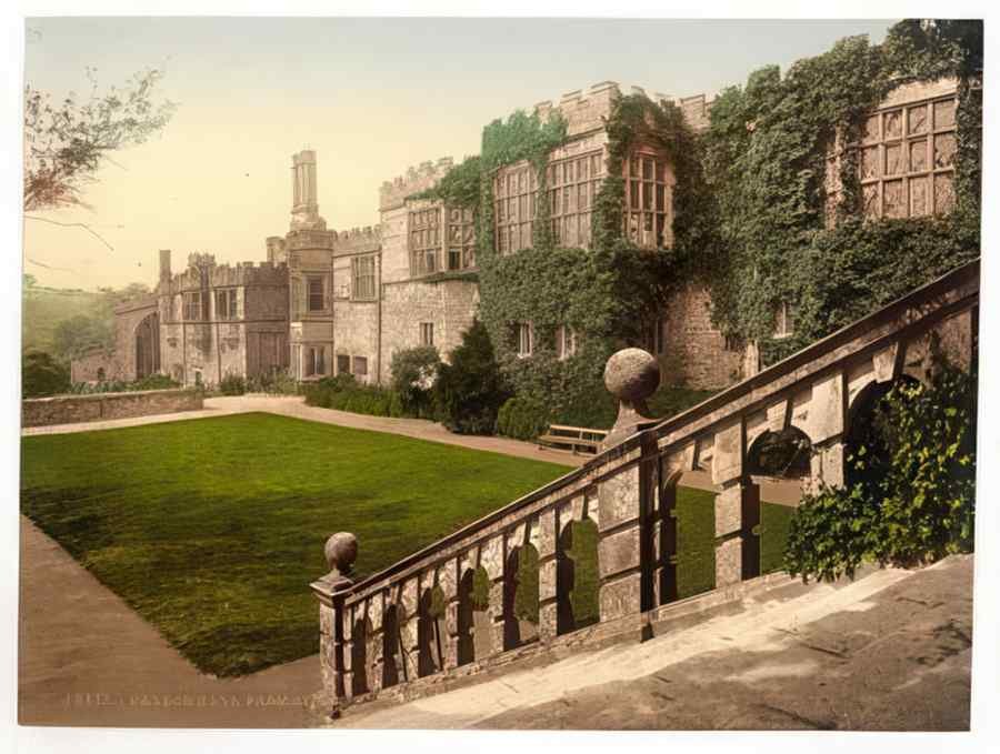 Vintage Haddon Hall Steps Derbyshire England A4 Photo Print