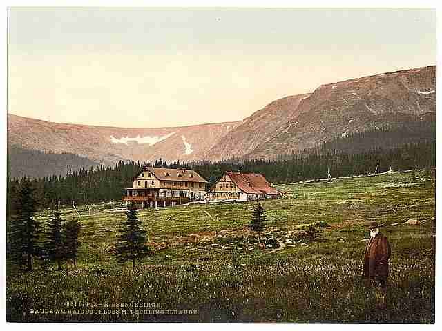 Vintage Haideschloss and Schingelbaude Riesengebirge A4 Photo Print