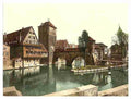 Vintage Hangman Bridge Nuremberg Bavaria A4 Photo Print