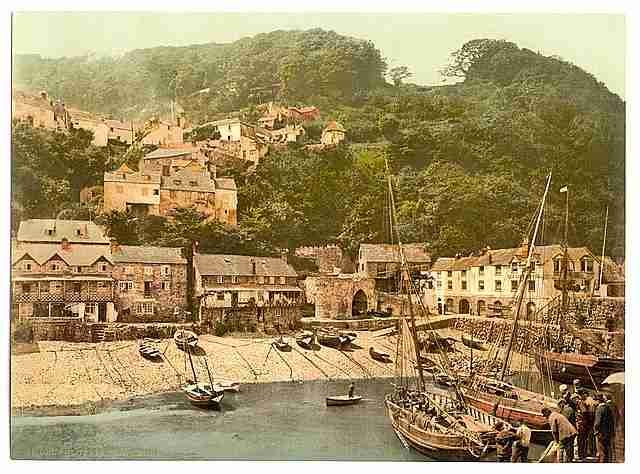 Vintage Harbor Clovelly A4 Photo Print