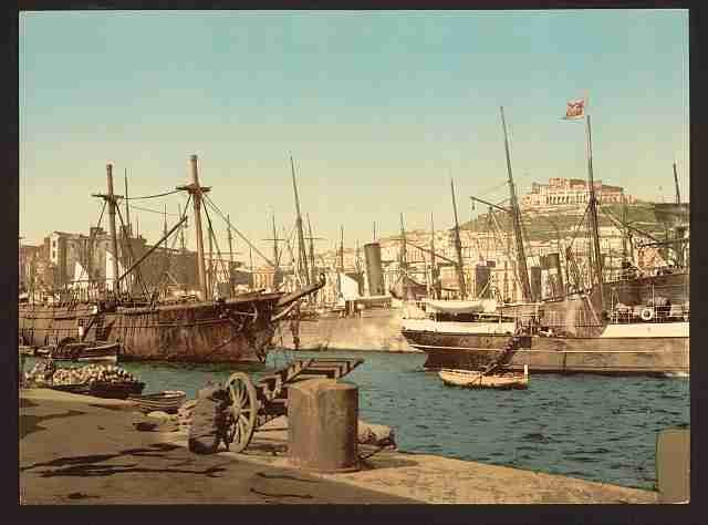 Vintage Harbor Naples A4 Photo Print