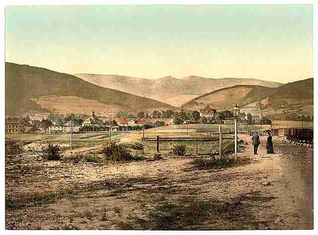 Vintage Hermsdorf with the Hochgebirge Riesengebirge A4 Photo Print