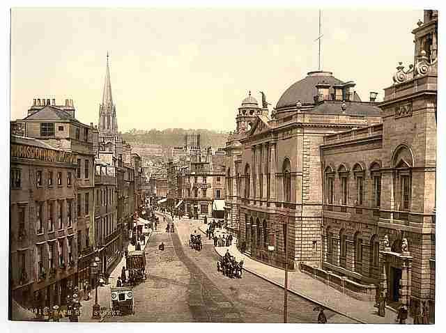 Vintage High Street Bath A4 Photo Print