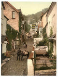 Vintage High Street Clovelly England A4 Photo Print