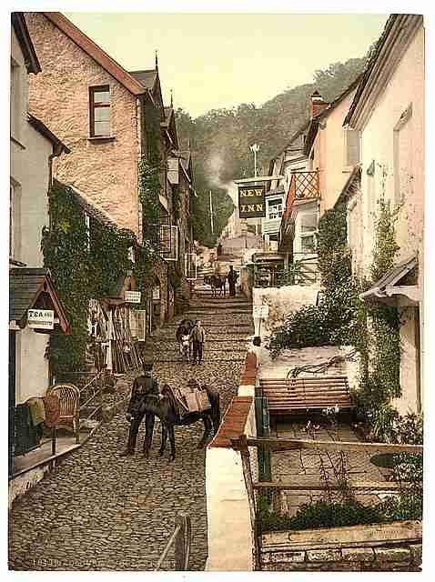Vintage High Street Clovelly A4 Photo Print
