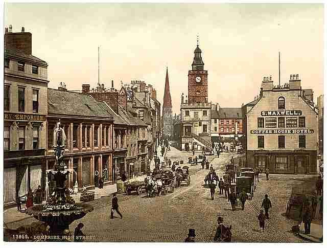 Vintage High Street Dumfries A4 Photo Print